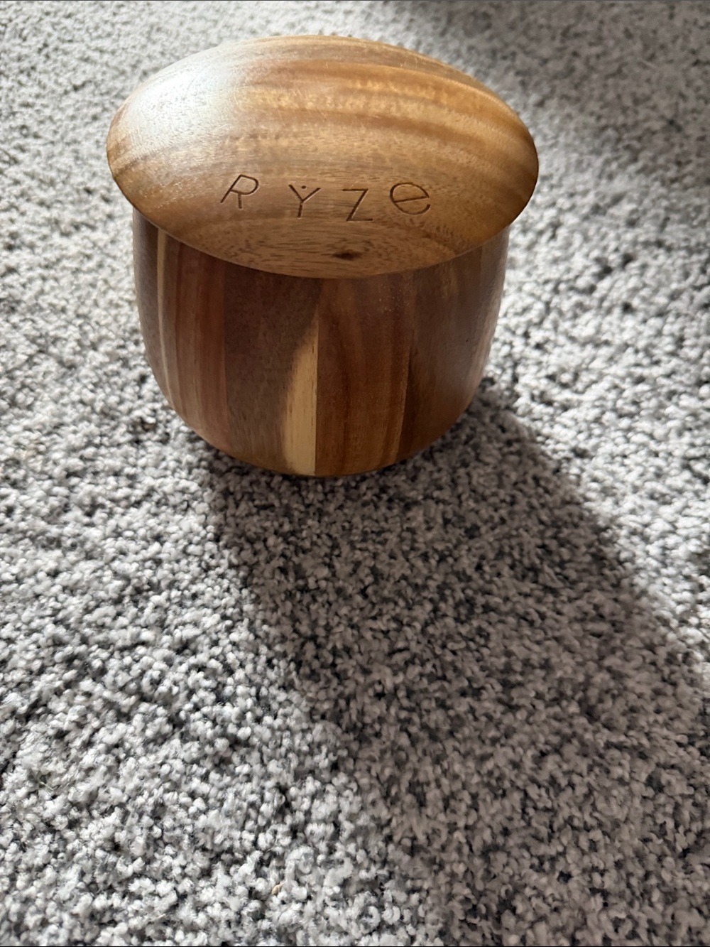 RYZE Wooden Mushroom Storage Jar - Natural Brown